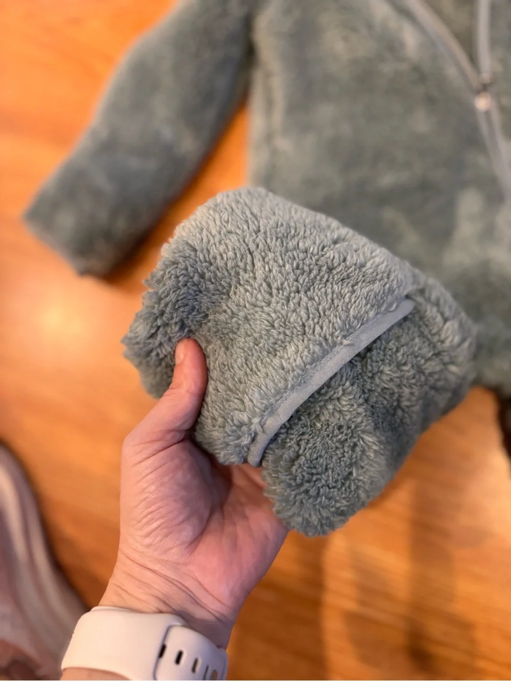 Nike Gray/Green Fleece Hooded Baby One-Piece